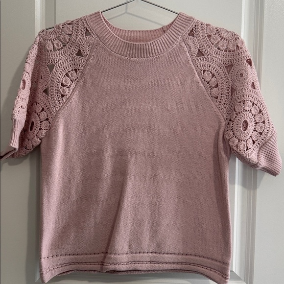 62. Design History- Pink Crochet Sleeves - Picture 3 of 6